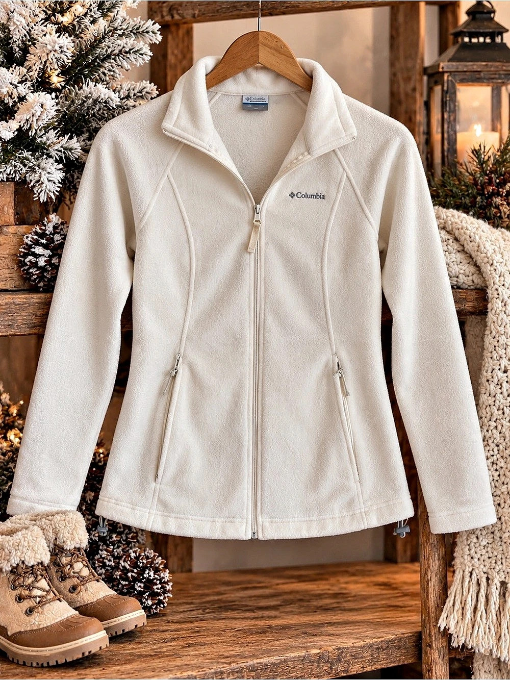 Columbia Benton Springs Full Zip Fleece Jacket White Small